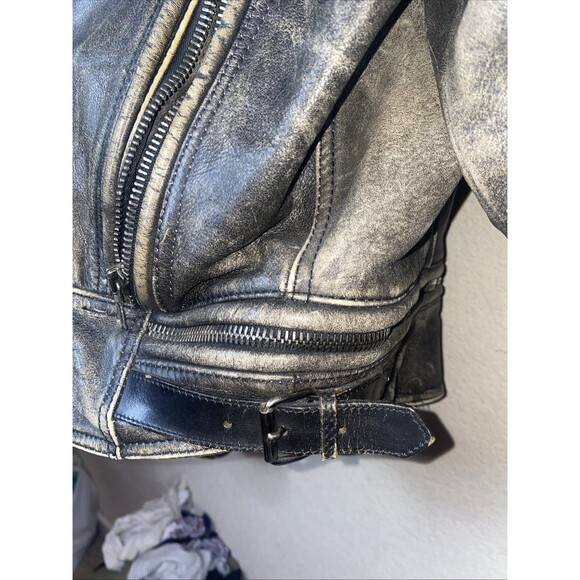 Calugi E Giannelli Leather Jacket Italy Biker Grunge Distressed 50 Pilot Rare - Picture 9 of 16